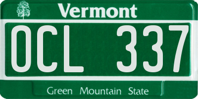 VT license plate OCL337