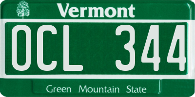 VT license plate OCL344