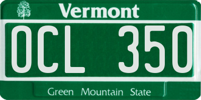 VT license plate OCL350
