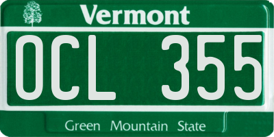 VT license plate OCL355