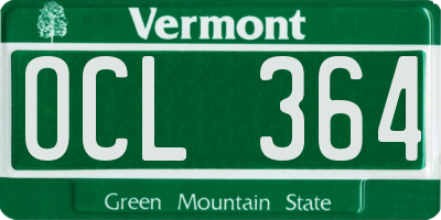 VT license plate OCL364
