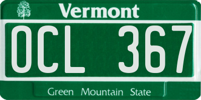 VT license plate OCL367