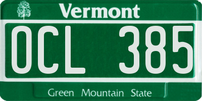 VT license plate OCL385