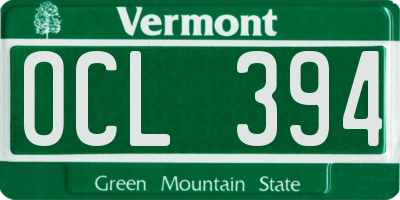 VT license plate OCL394