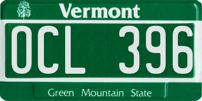 VT license plate OCL396