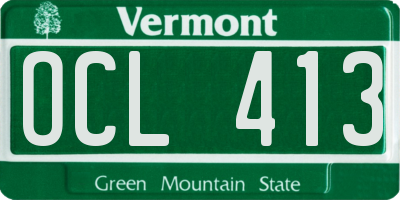 VT license plate OCL413