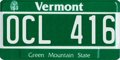 VT license plate OCL416