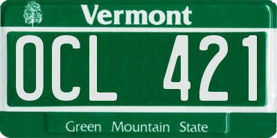 VT license plate OCL421