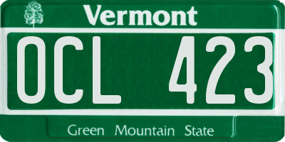 VT license plate OCL423