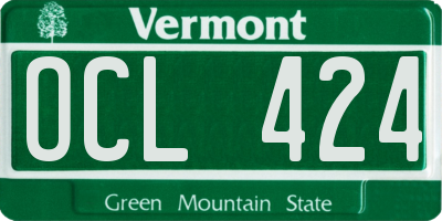 VT license plate OCL424