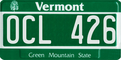 VT license plate OCL426