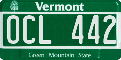 VT license plate OCL442