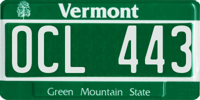 VT license plate OCL443