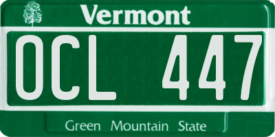 VT license plate OCL447
