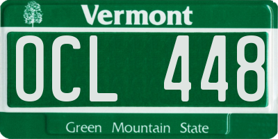 VT license plate OCL448