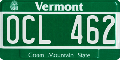 VT license plate OCL462
