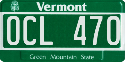 VT license plate OCL470
