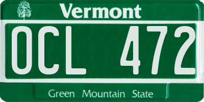 VT license plate OCL472