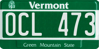 VT license plate OCL473