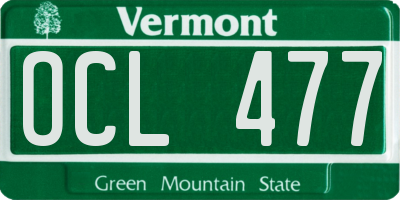 VT license plate OCL477