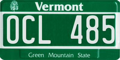 VT license plate OCL485