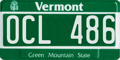VT license plate OCL486