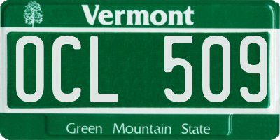 VT license plate OCL509