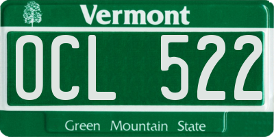 VT license plate OCL522