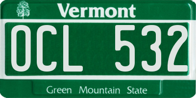 VT license plate OCL532