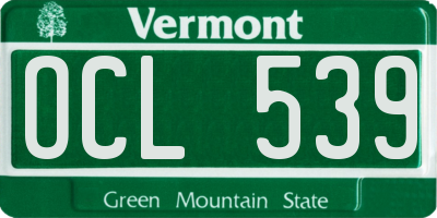 VT license plate OCL539
