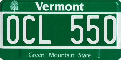 VT license plate OCL550
