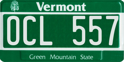 VT license plate OCL557