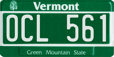 VT license plate OCL561
