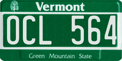 VT license plate OCL564
