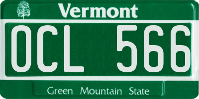 VT license plate OCL566