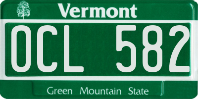 VT license plate OCL582