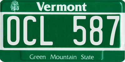 VT license plate OCL587