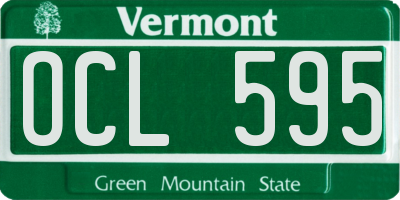 VT license plate OCL595
