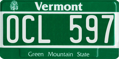 VT license plate OCL597