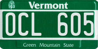 VT license plate OCL605