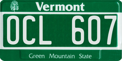 VT license plate OCL607