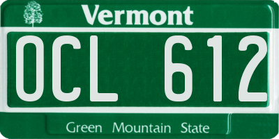VT license plate OCL612