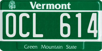 VT license plate OCL614
