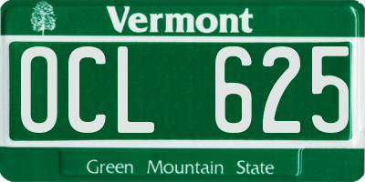 VT license plate OCL625
