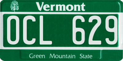 VT license plate OCL629
