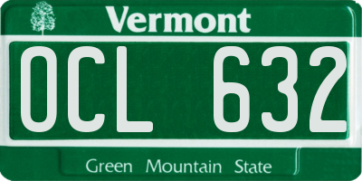 VT license plate OCL632