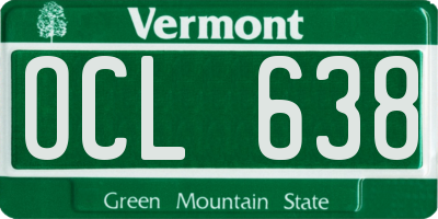 VT license plate OCL638