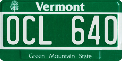 VT license plate OCL640