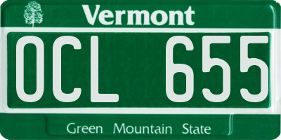 VT license plate OCL655