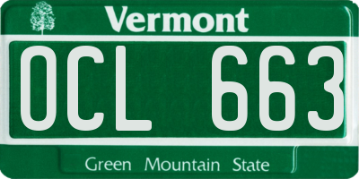 VT license plate OCL663